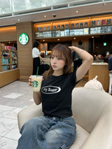 Cropped metal logo Tee