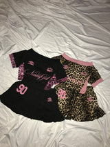 9090girl × umbro Leopard Off Shoulder Tee