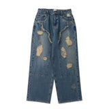 Crash double knee denim