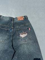 9090 × pH-1 水鑽牛仔短褲