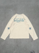 Cursive Logo Henley Neck Thermal L/S Tee