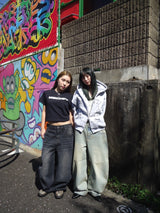 King Logo Slub Denim Buggy Pants