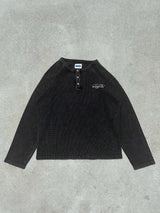 Cursive Logo Henley Neck Thermal L/S Tee