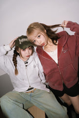 CMT ruler rhinestone zip hoodie