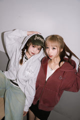 CMT ruler rhinestone zip hoodie