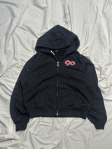 90 Logo Glitter Light Zip Hoodie【9090girl】