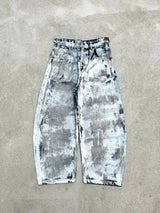 Bullet Logo Painted Dirty Denim Pants