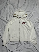 90 Logo Glitter Light Zip Hoodie【9090girl】