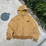 國王徽標樁縫線拉鍊連帽衫