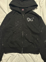 90 Logo Glitter Light Zip Hoodie【9090girl】