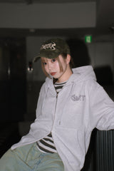 CMT ruler rhinestone zip hoodie