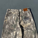 King Logo Slub Denim Buggy Pants