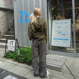 國王徽標樁縫線拉鍊連帽衫