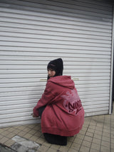 國王徽標樁縫線拉鍊連帽衫