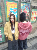 國王徽標樁縫線拉鍊連帽衫