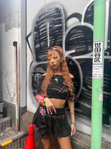 9090girl × umbro Leopard Off Shoulder Tee