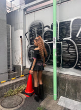 9090girl × umbro Leopard Off Shoulder Tee