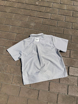 라인 스톤 SS 체크 셔츠