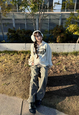 yung 로고 라메 몰 지퍼 후디