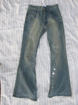 Starlight rhinestone flare denim