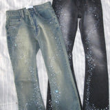 Starlight rhinestone flare denim