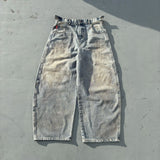 King Logo Slub Denim Buggy Pants