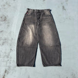King Logo Slub Denim Buggy Pants