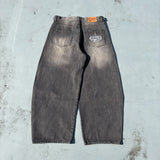 King Logo Slub Denim Buggy Pants