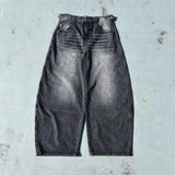 King Logo Slub Denim Buggy Pants