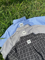 라인 스톤 SS 체크 셔츠