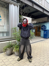 King Logo Slub Denim Buggy Pants