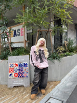 King Logo Slub Denim Buggy Pants