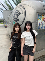 relaxy 로고 목걸이 프린트 ss 티