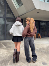 emboss heart logo hoodie