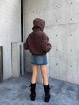 emboss heart logo hoodie