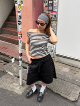 OFF SHOULDER BORDER TOPS