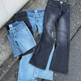 low-rise flare denim
