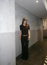 Rayon Linen Low-Rise Pants