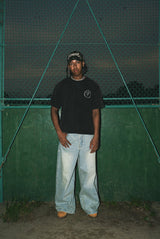 Ruler paint baggy denim