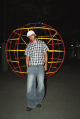 Ruler paint baggy denim