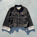 내면의 평화 지퍼 데님 재킷