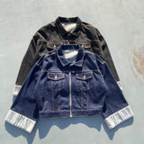 내면의 평화 지퍼 데님 재킷