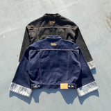 내면의 평화 지퍼 데님 재킷