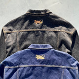 내면의 평화 지퍼 데님 재킷