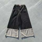 내면의 평화 zip 데님 바지