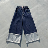 내면의 평화 zip 데님 바지