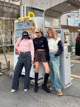 Cropped Switching Sweat