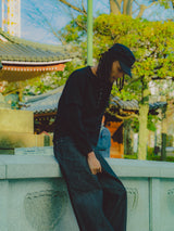 Layered Round Stitch waffle Long Tee