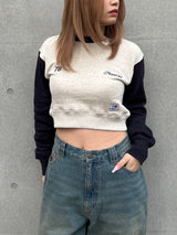 Cropped Switching Sweat