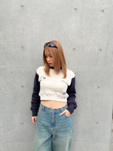 Cropped Switching Sweat